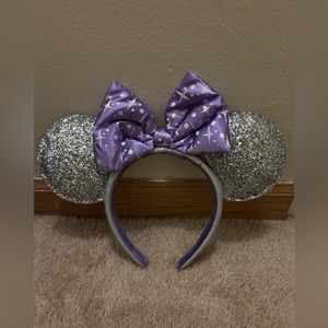 Silver and Purple Minnie Mouse Ears
